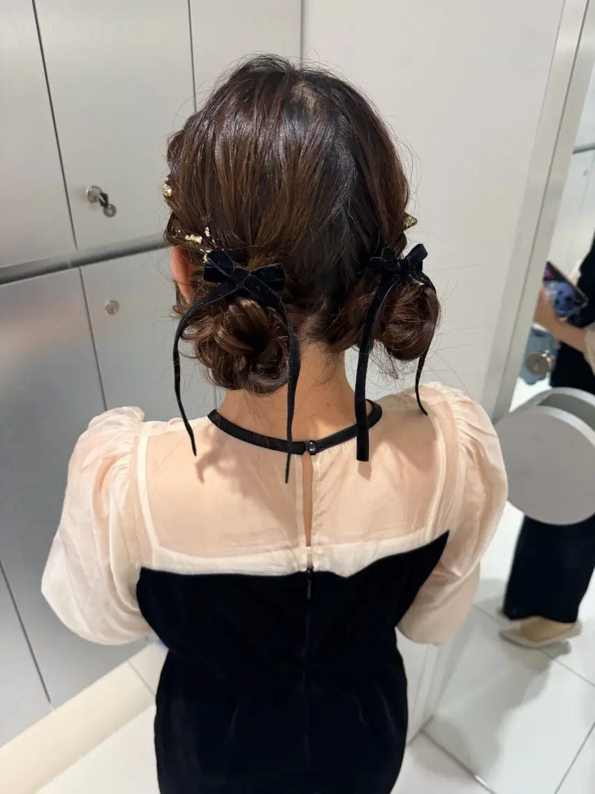 ヘアアレンジ 結婚式・ブライダル ヘアセット ヘアセット🎀耳つぼ 👂💎MONAMIのヘアスタイル