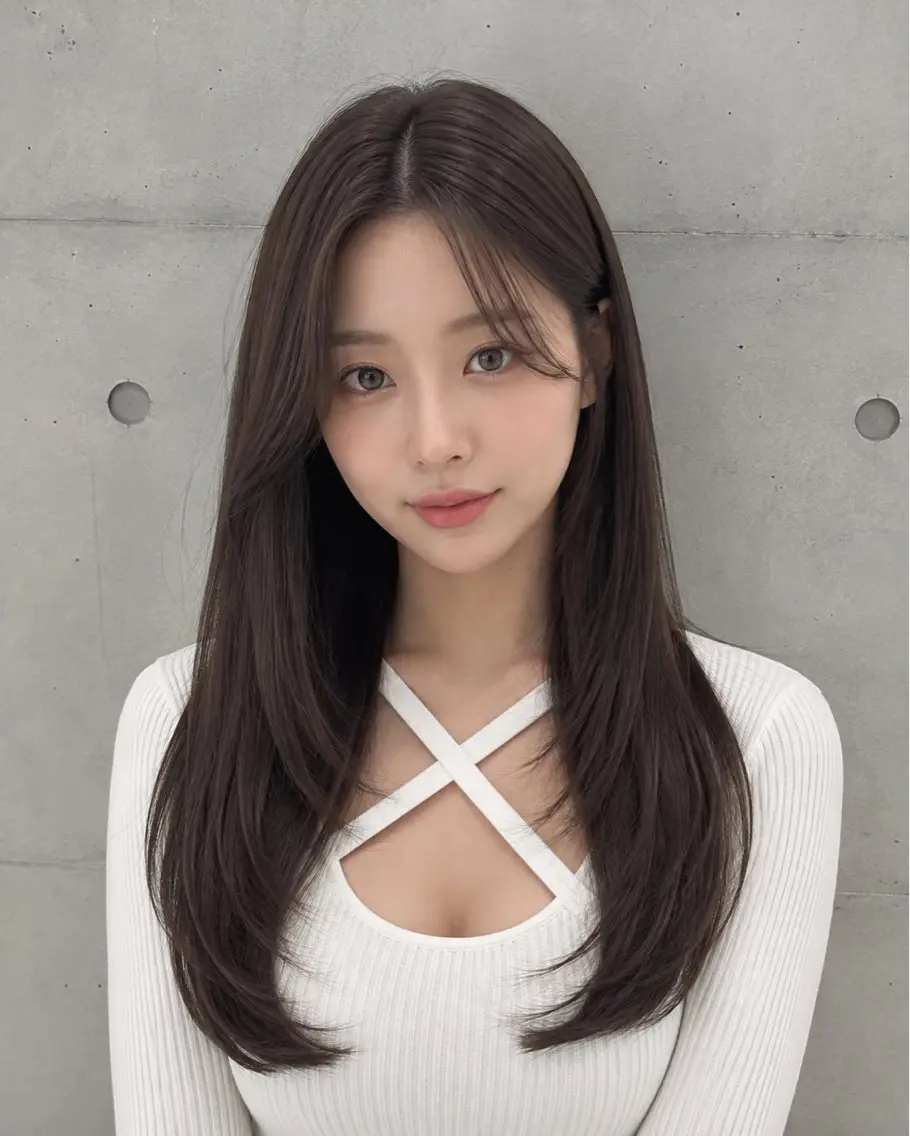 セミロング カラー ヘアアレンジ グレージュ くびれヘア 顔まわりレイヤー ハッシュカット 韓国風ヘア カット ヘアカラー トリートメント 🌫️大人韓国ヘア 🌫️naoyaのヘアスタイル