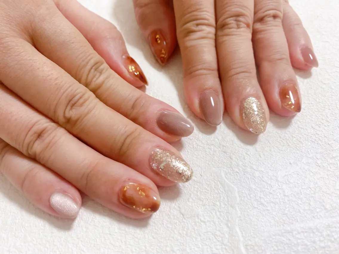 ネイル オーロラネイル フットネイル フレンチネイル ジェルネイル 韓国ネイル ハンドネイル kiki nail たまプラーザのネイルデザイン