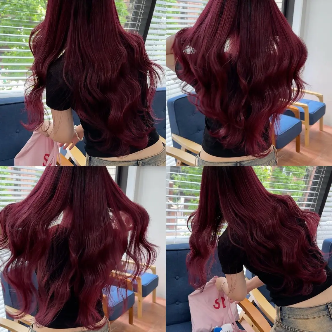 ロング カラー ブリーチ ブリーチなしカラー ピンクカラー ブリーチなしピンク 赤井龍斗のヘアスタイル