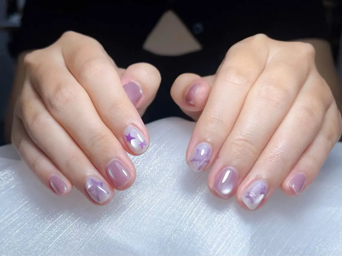 ネイル チークネイル ドット フレンチネイル グラデーション 韓国ネイル ハンドネイル Minette nailrinrinのネイルデザイン