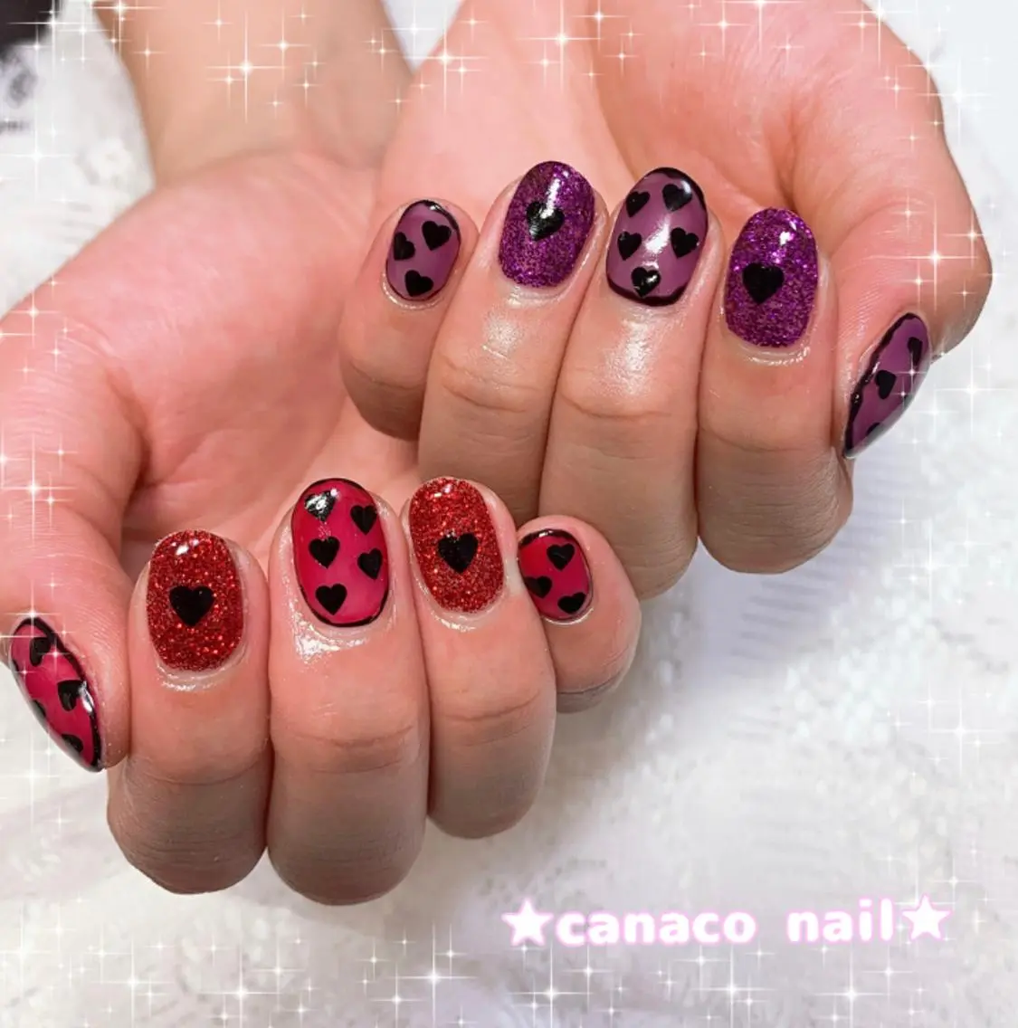 ネイル ハート ハンドネイル ハンドケア ベテランネイル cnc nailのネイルデザイン