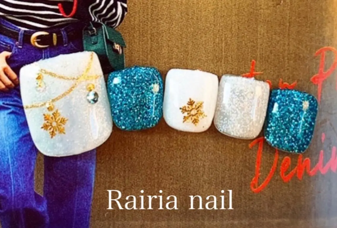 ネイル アートネイル ジェルネイル パラジェル 冬ネイル Rairia nail本八幡店のネイルデザイン