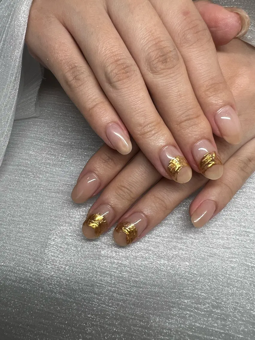 ネイル ミラーネイル ニュアンスネイル オフィスネイル シンプルネイル ハンドネイル AJ nailのネイルデザイン