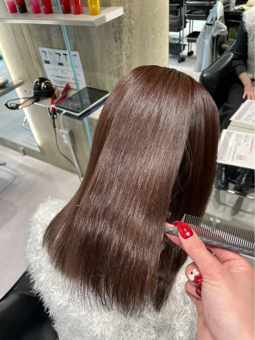 ミディアム 髪質改善 縮毛矯正 Lino nanaのヘアスタイル