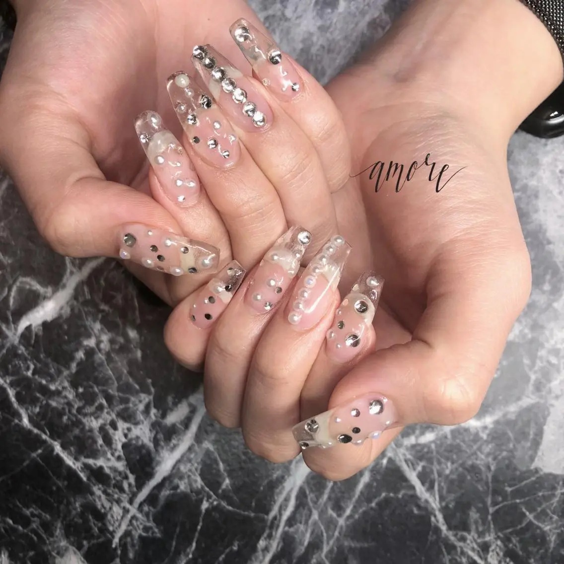 ネイル クリアネイル ジェルネイル ニュアンスネイル スカルプネイル You kyehwaのネイルデザイン