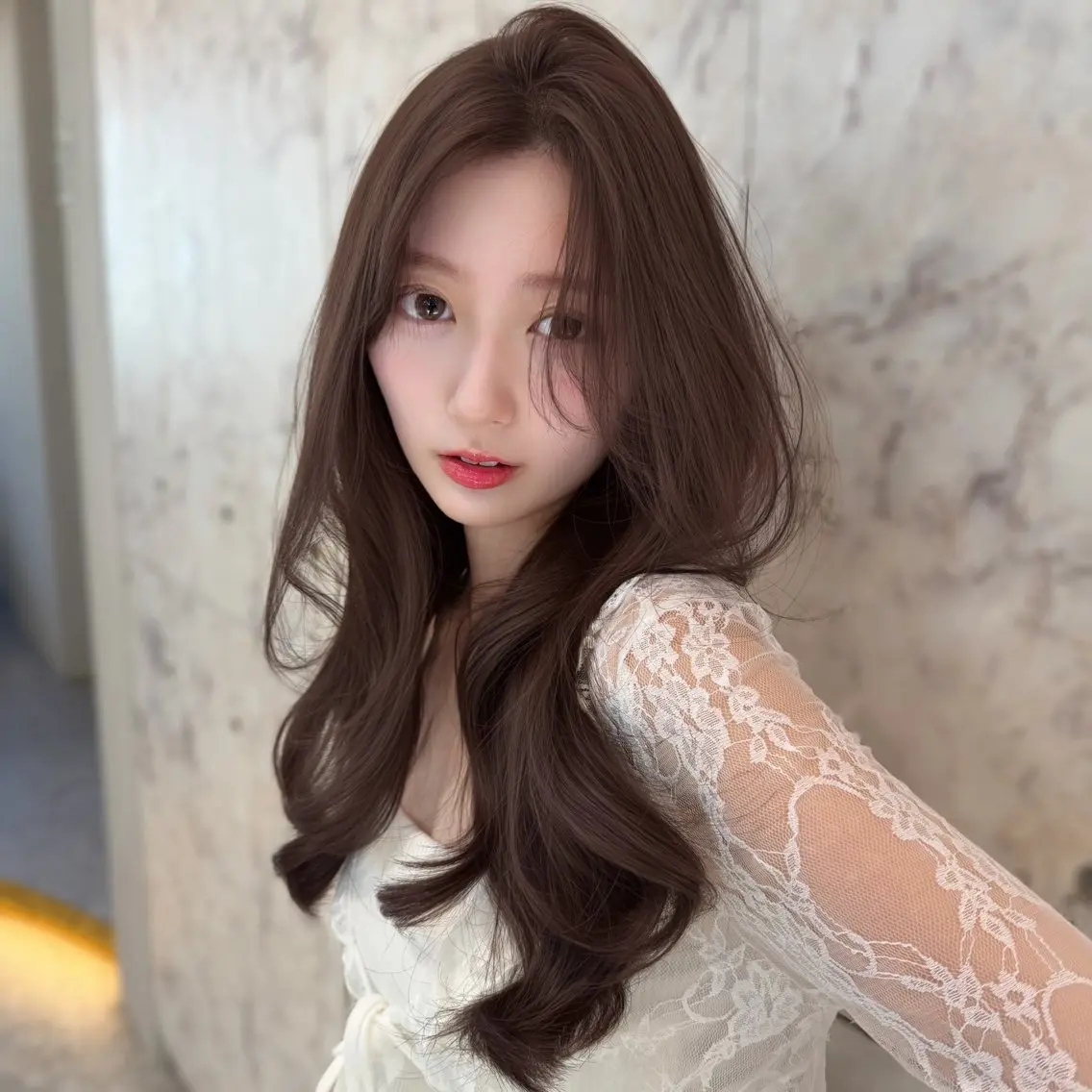 セミロング カラー カット ヘアカラー トリートメント 新宿/韓国レイヤー 髪質改善カラー/角所のヘアスタイル