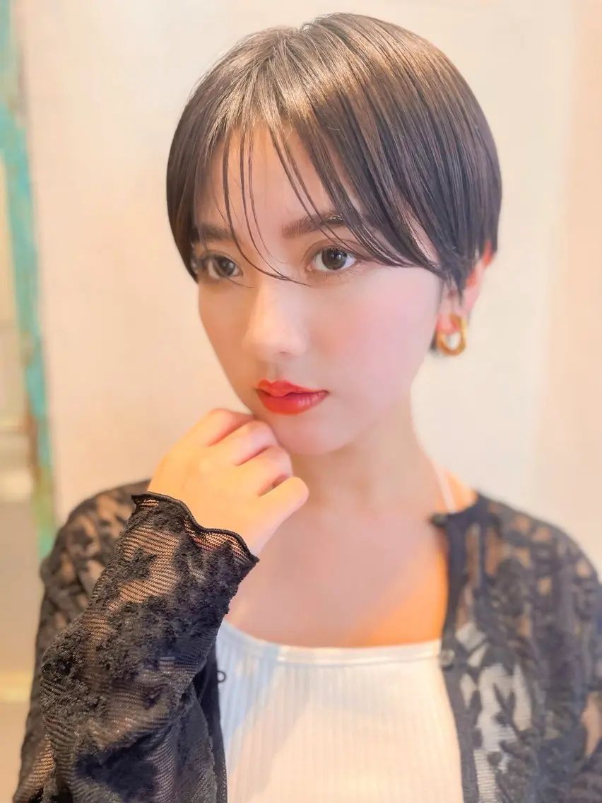 ショート カラー 丸みショート ショートヘア トリートメント レイヤーカット ハッシュレイヤー特化のヘアスタイル