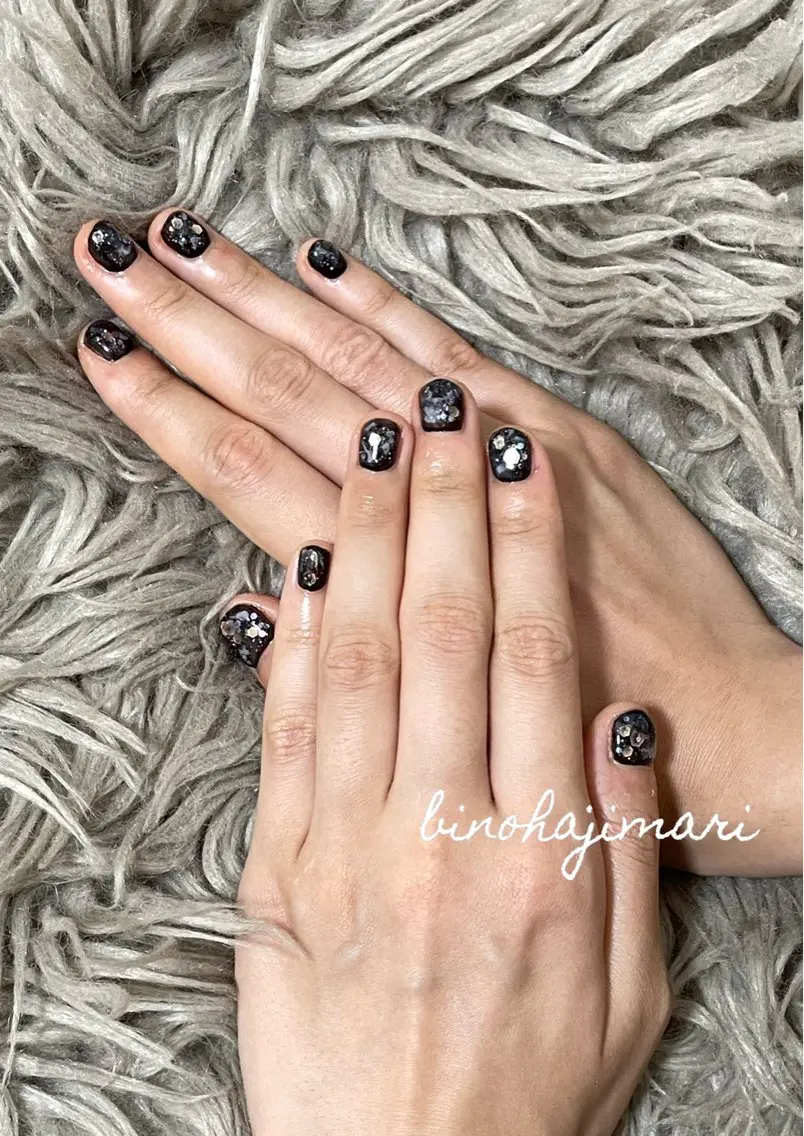 ネイル アートネイル フラッシュネイル ラメ(グリッター) ニュアンスネイル スクエアネイル ♡Bivi♡自爪に 優しいネイルサロンのネイルデザイン
