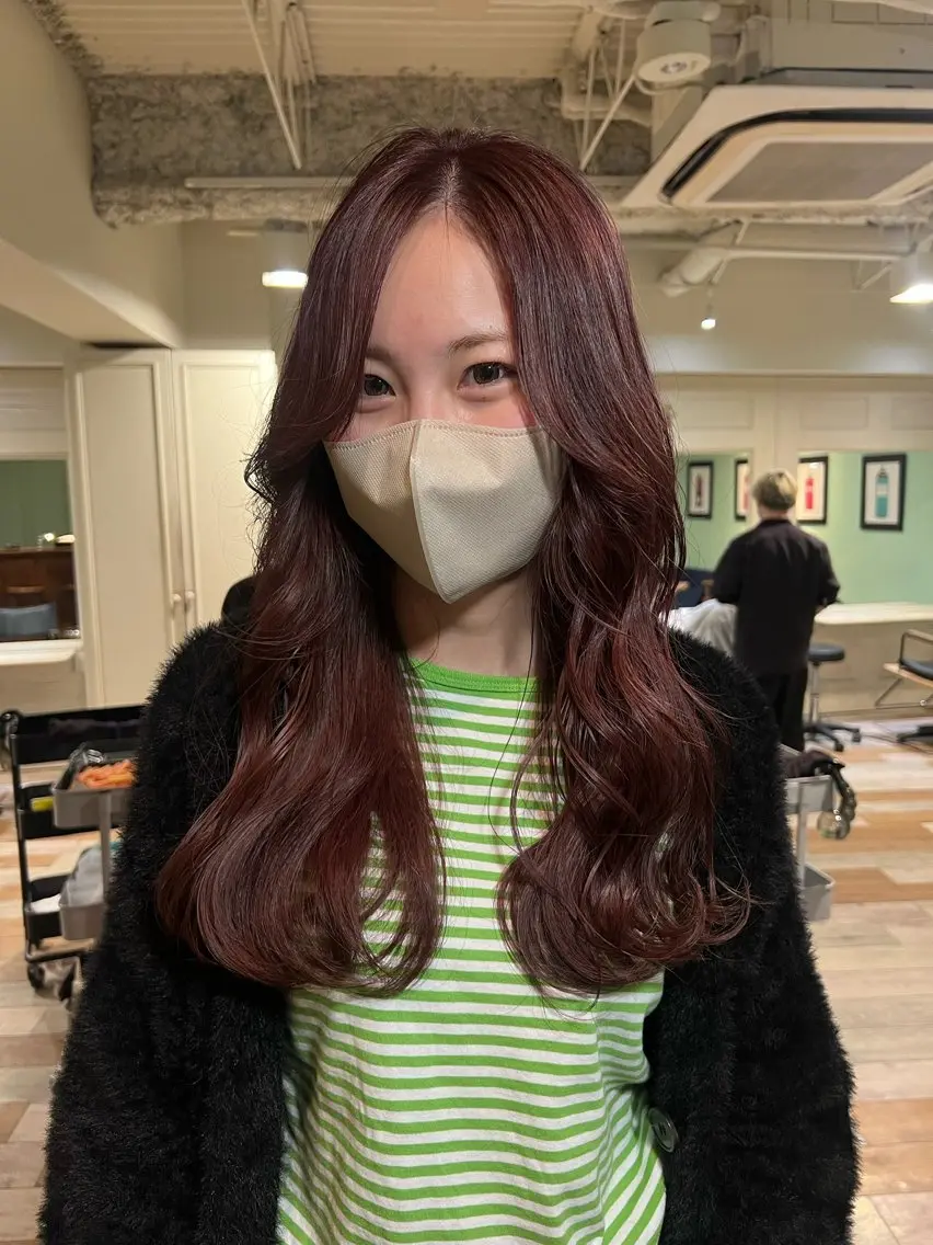 ロング カラー カシス ラベンダーカラー 韓国風ヘア カット ヘアカラー トリートメント 🌈デザインヘア職人 Kaede🌈のヘアスタイル
