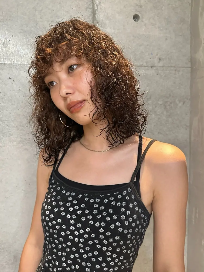 ミディアム パーマ カット パーマ お悩み解決パーマ hana🩰のヘアスタイル