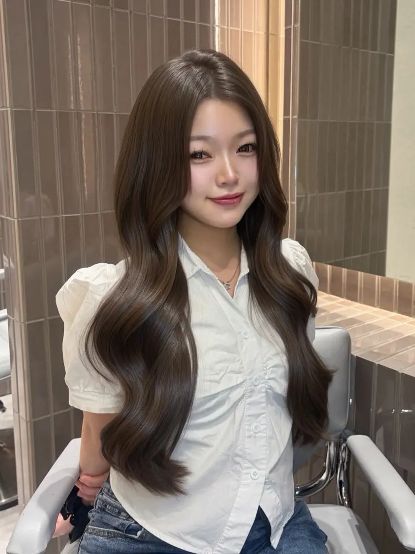 ロング カラー ロング ワンホンヘア 渡海 みのりのヘアスタイル