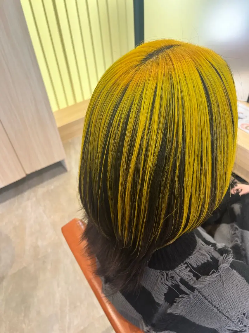 カラー ブリーチ デザインカラー ヘアカラー 無料カットモデル ✂︎いおん✂︎のヘアスタイル