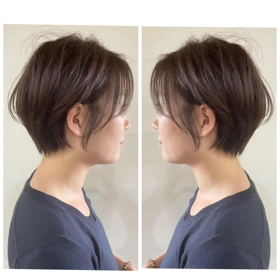 ショート カラー ショートボブ ハンサムショート 丸みショート デザインカラー ハイライトカラー カット ヘアカラー 京都大人女性ショート 徒歩1分/秋山のヘアスタイル