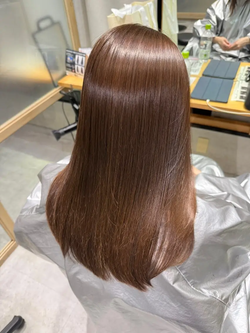 セミロング カット ヘアカラー 縮毛矯正 トリートメント ✨シルクストレート✨ 美髪髪質改善Yukiのヘアスタイル