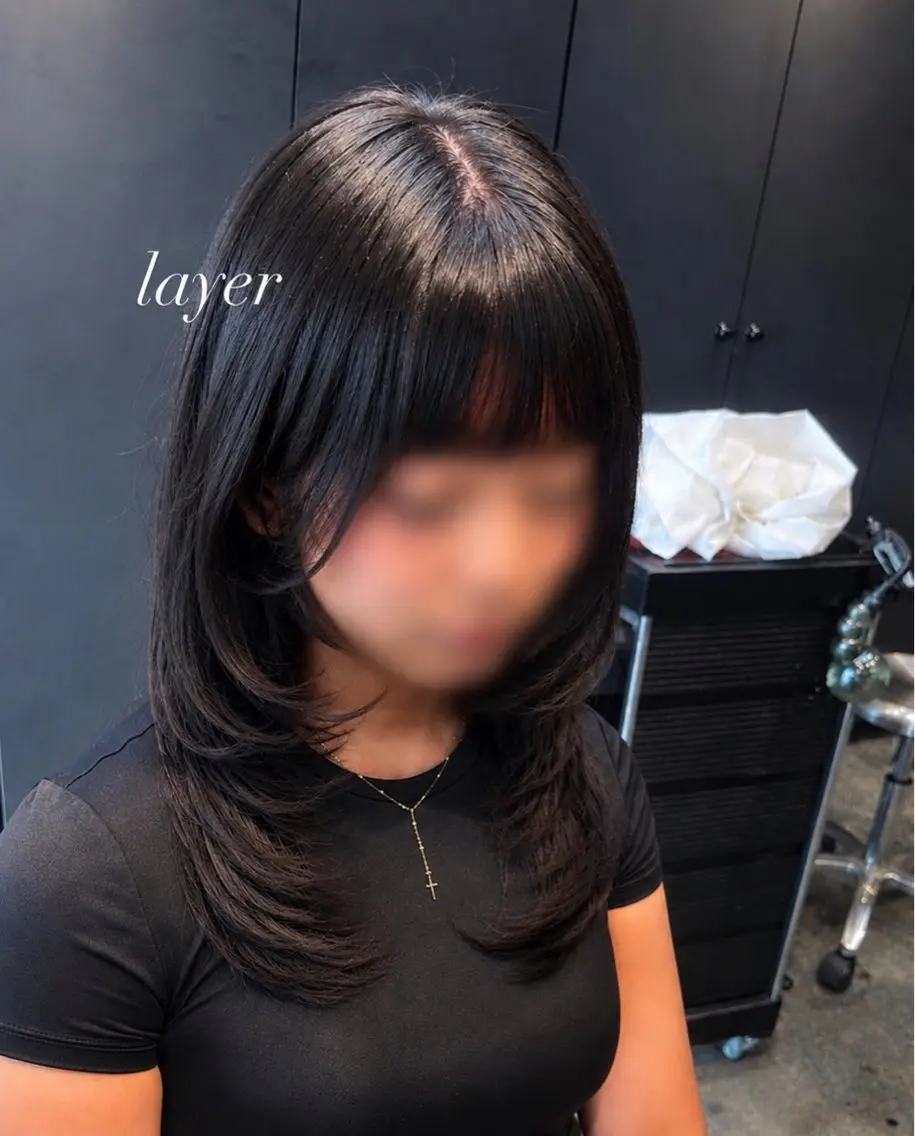 セミロング カット 縮毛矯正 縮毛矯正/レイヤー /まな⭐️のヘアスタイル