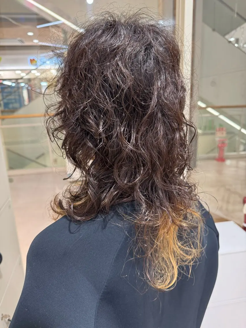 セミロング カラー パーマ 田村 大輔のヘアスタイル