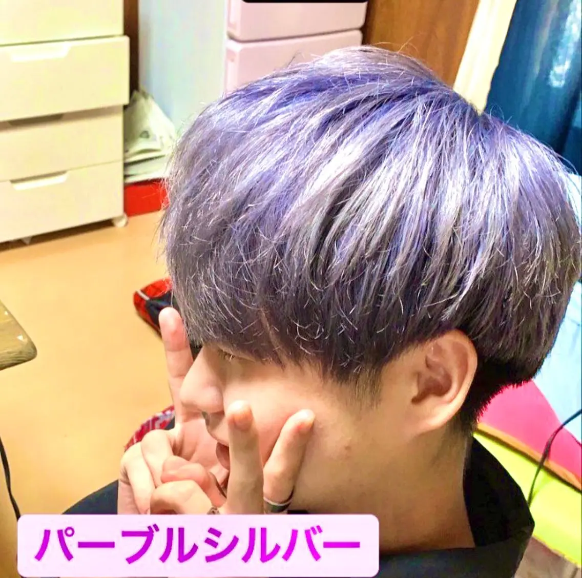 ショート カラー メンズ 大前 吏央のヘアスタイル