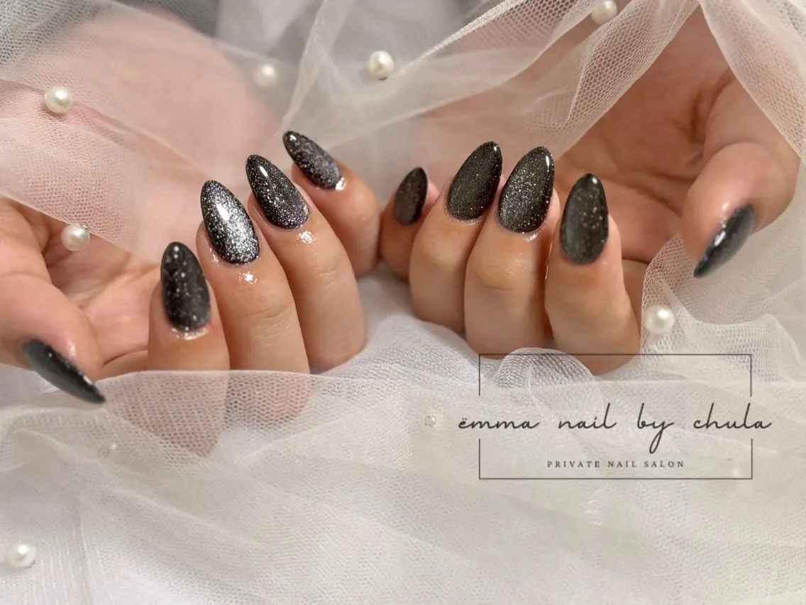 ネイル フラッシュネイル マグネットネイル ハンドネイル ëmma nail_ by chulaのネイルデザイン