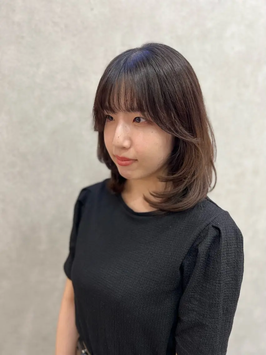 ミディアム 韓国風ヘア 🐝Haney .haruka🐝のヘアスタイル