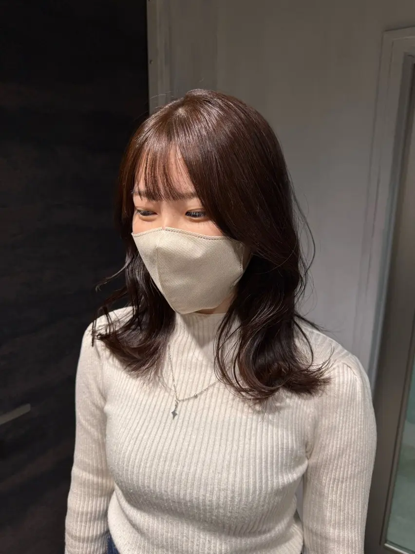 ミディアム カラー カット ヘアカラー NANAMI🩵 大人可愛い韓国ヘアのヘアスタイル