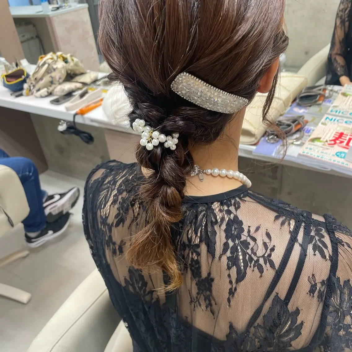セミロング ヘアアレンジ ヘアセット 坂本 沙也加のヘアスタイル