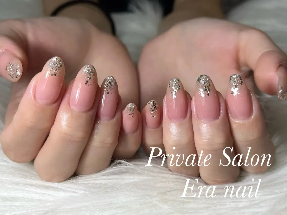 ネイル ラメ(グリッター) ワンカラーネイル ハンドネイル Era nailのネイルデザイン