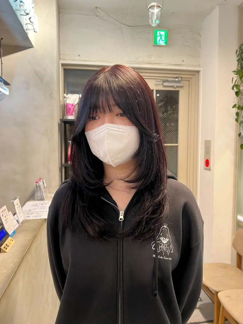 ロング ヘアカラー トリートメント うるぷるカラー 🤍 Naanoのヘアスタイル