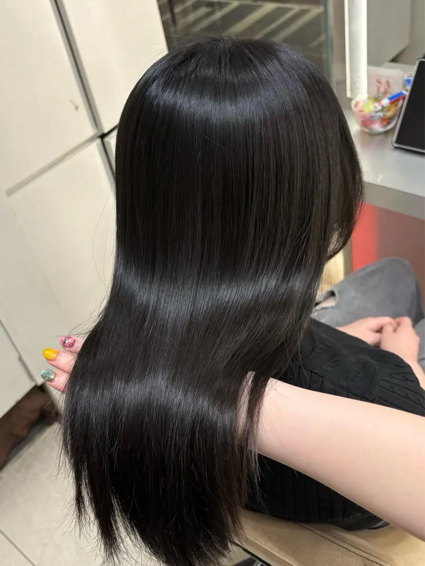 ロング カット 縮毛矯正 艶カラー×ハイトーン .☽༊˚／フウカ✩.のヘアスタイル