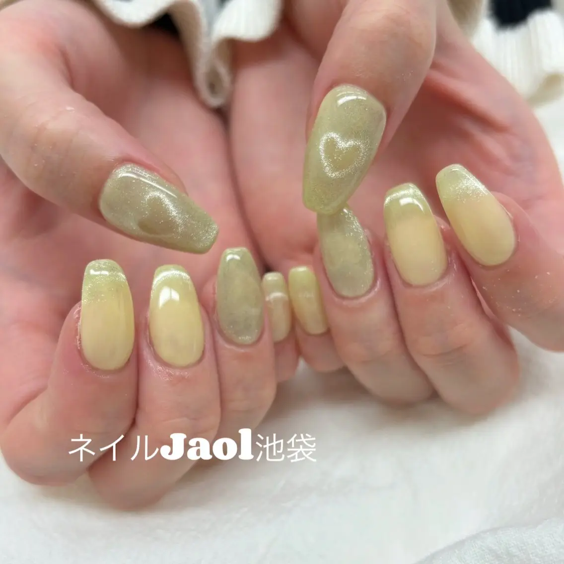 セミロング 韓国風ヘア ネイルJaol 池袋のネイルデザイン