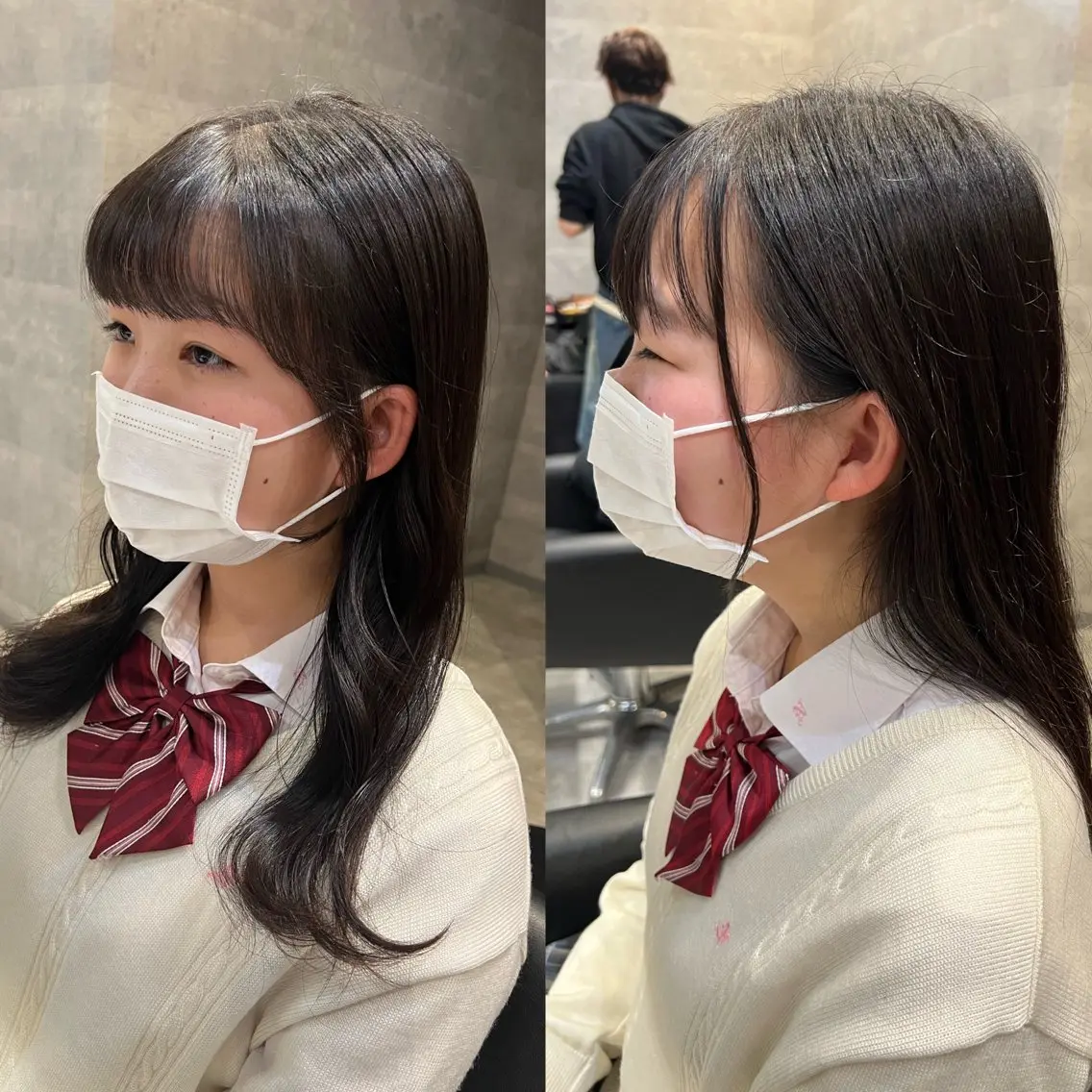 ロング カラー ヘアアレンジ hiiko顔まわり カットのヘアスタイル
