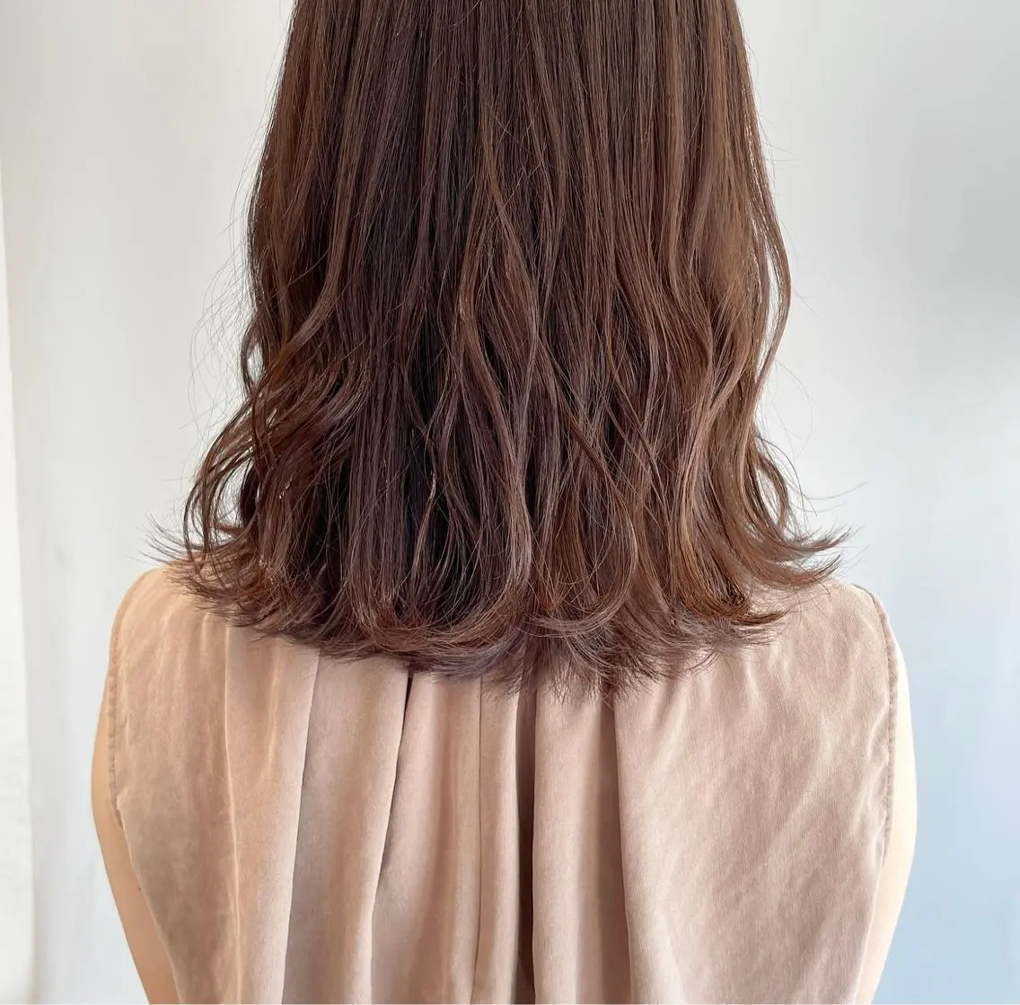 ミディアム カラー カット ヘアカラー トリートメント 山口 莉奈のヘアスタイル