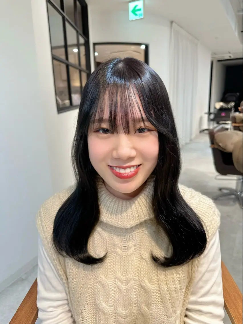 セミロング カラー 透明感カラー メンズパーマ特化/ シャドウ/波巻/陸翔のヘアスタイル