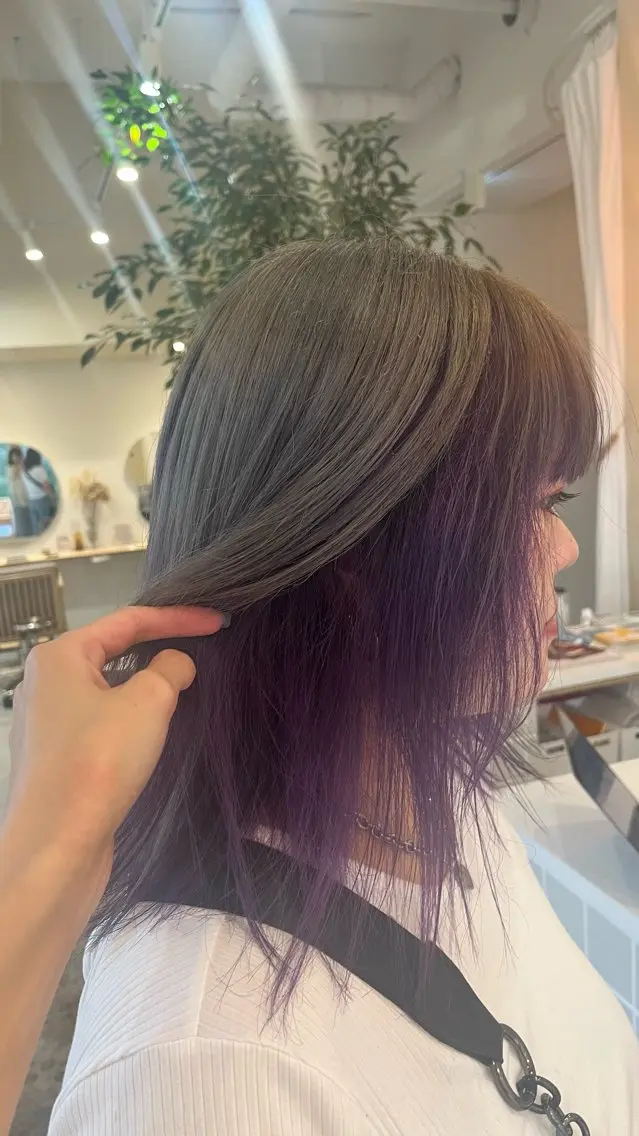 カラー ミストバング フェイスフレーミング インナーカラー ヘアカラー トリートメント 山口 愛結のヘアスタイル