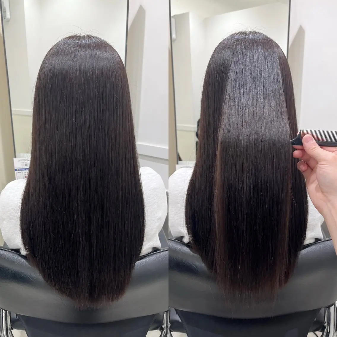 ロング 縮毛矯正/髪質改善 カラー/レイヤーのヘアスタイル