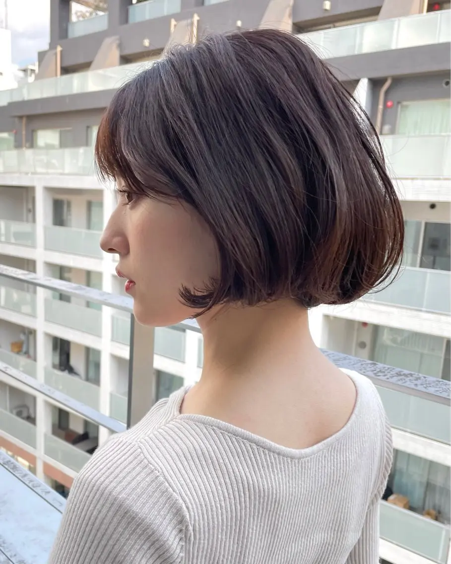 ショート ショートボブ ボブ タンバルモリ 韓国風ヘア ショートヘア レイヤーカット/大阪 /梅田/執印悠太のヘアスタイル