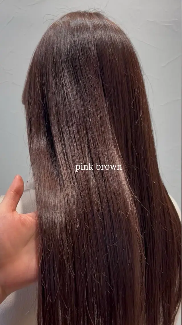 ロング ピンクブラウン 田中 千尋のヘアスタイル