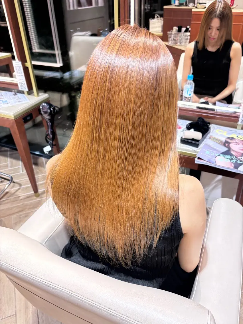 セミロング 縮毛矯正 トリートメント 山中 あるのヘアスタイル