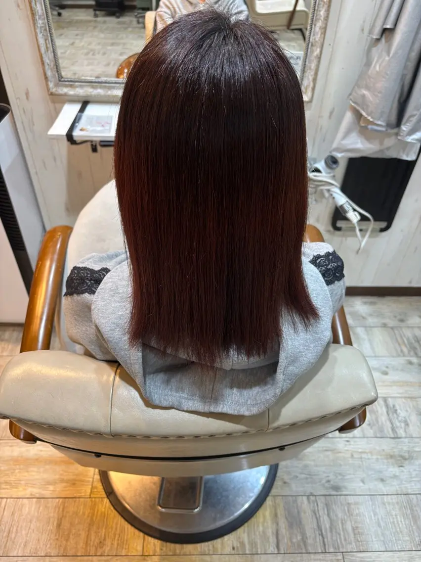縮毛矯正 トリートメント 艶カラー/縮毛矯正 まなとのヘアスタイル