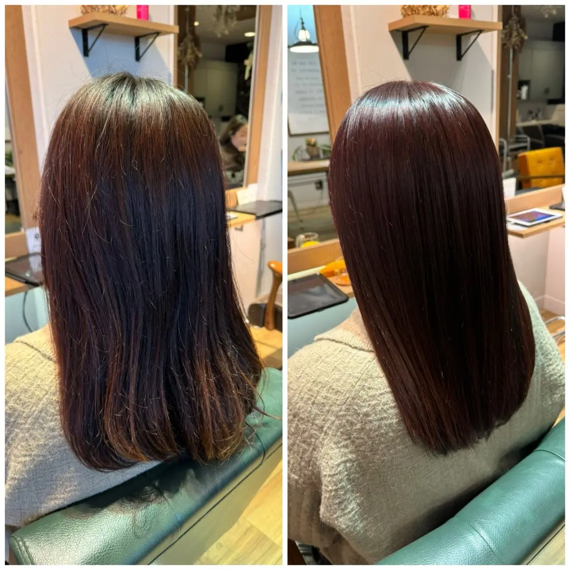 ロング カラー ピンクカラー レッドカラー 髪質改善 ヘアカラー トリートメント ツキダテ ユイのヘアスタイル