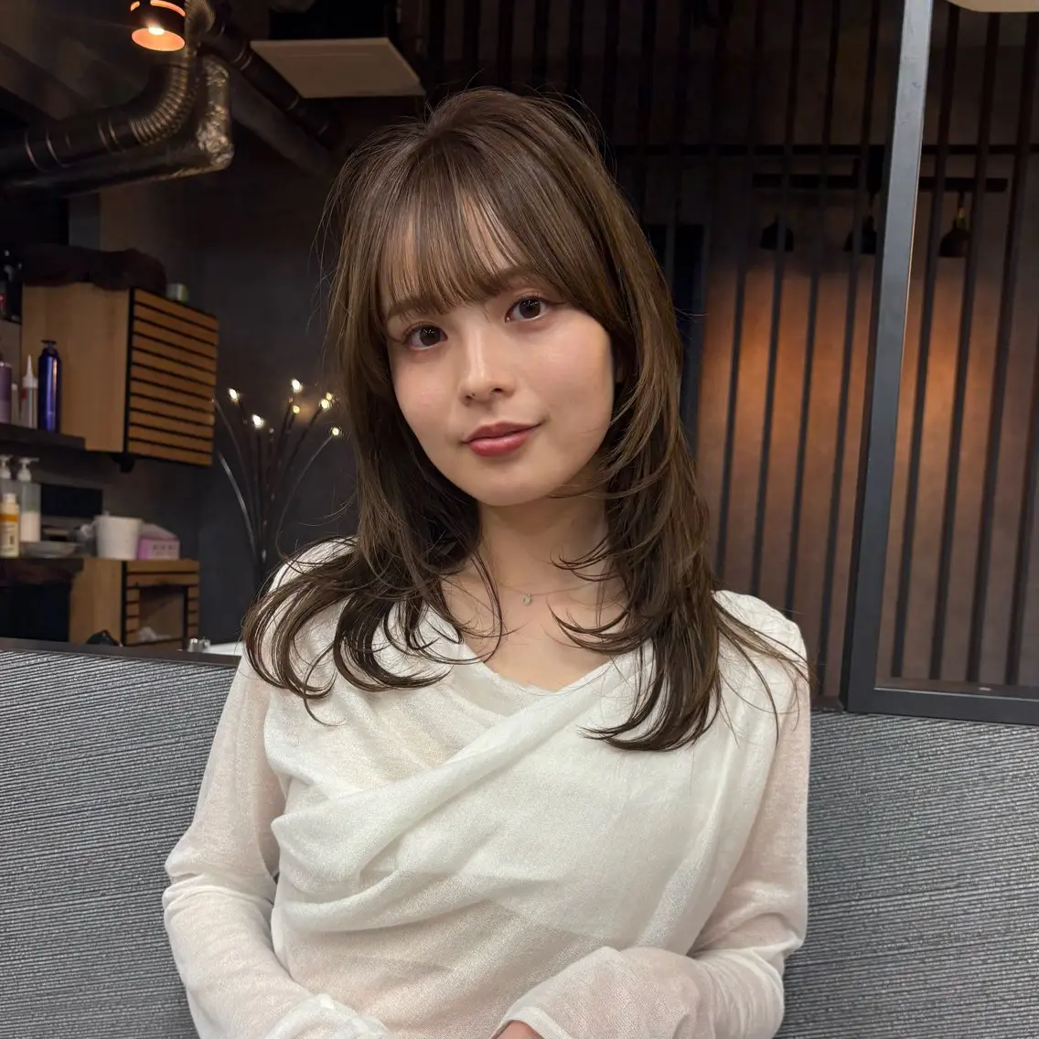 ロング カット ヘアカラー トリートメント 神戸レイヤーカット 顔周り／骨格診断のヘアスタイル