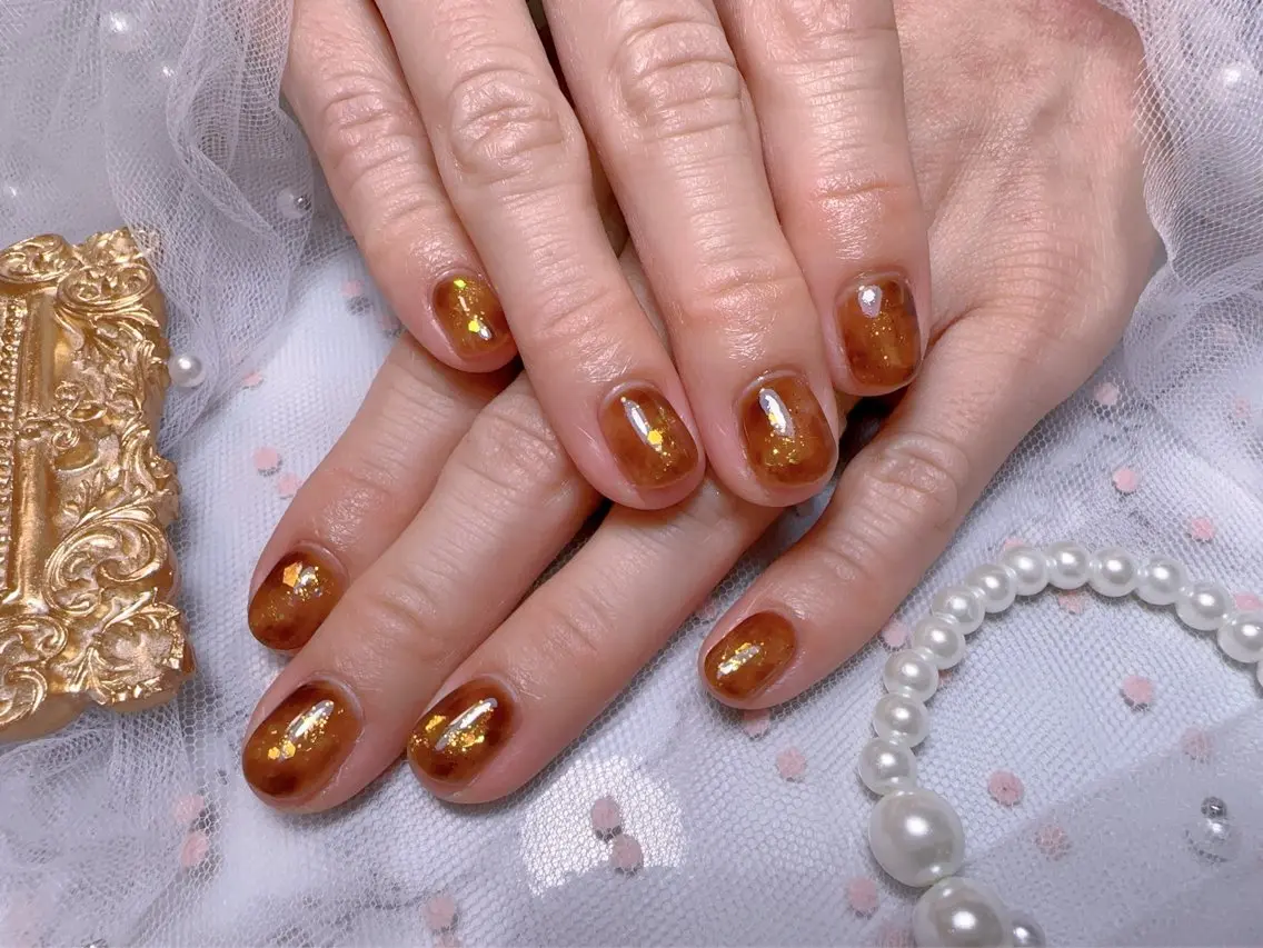 ネイル オーロラネイル フットネイル 韓国ネイル ラメ(グリッター) ラメグラデーション Belle nail salon 新小岩のネイルデザイン