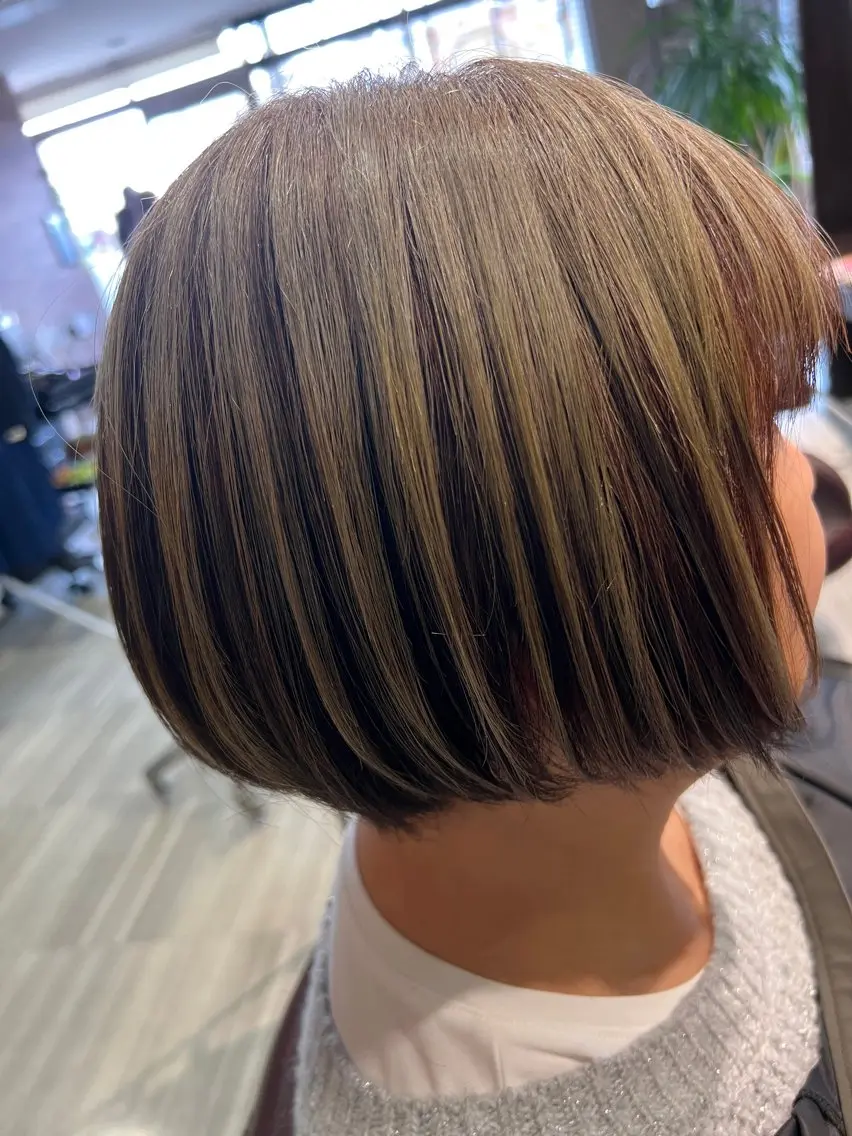 ミディアム 【南草津】髪質改善 ヘナカラー&縮毛矯正のヘアスタイル