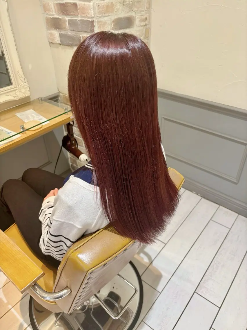ロング カラー ブラウンカラー オレンジ オレンジブラウン ヘアカラー トリートメント Noel .⋆𝜗𝜚のヘアスタイル