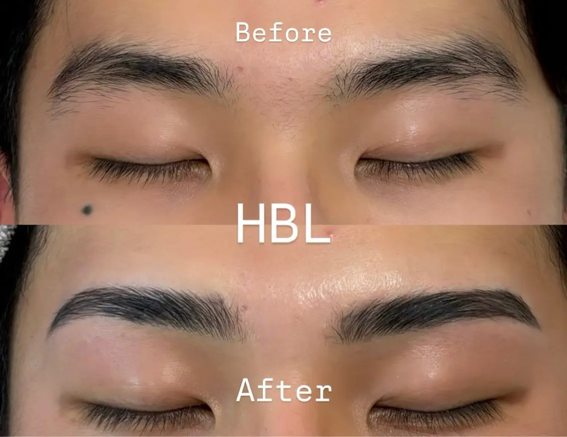 【メンズ】ハリウッドブロウリフト(眉毛流れ矯正、眉Wax、メイク仕上げ✨)似合わせ眉の写真