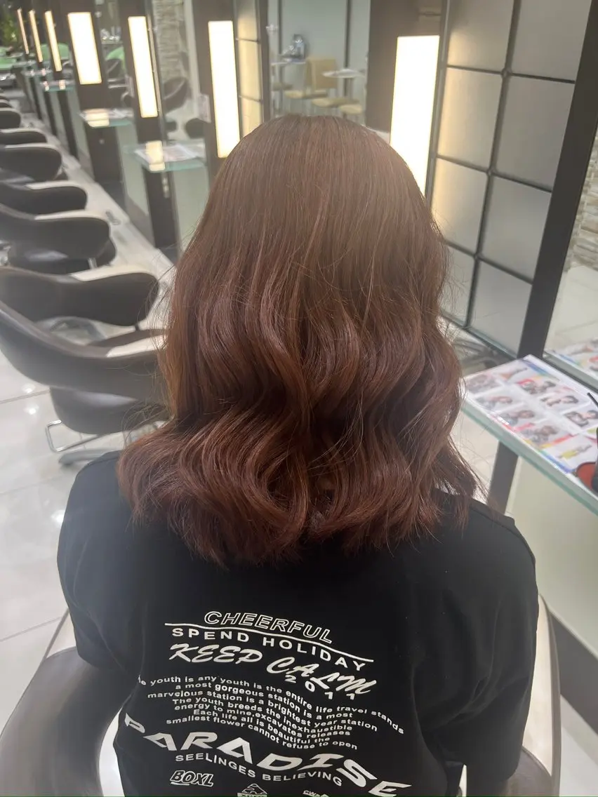 ミディアム カラー ブラウンカラー ハイトーン/うる艶 カラー Mioのヘアスタイル