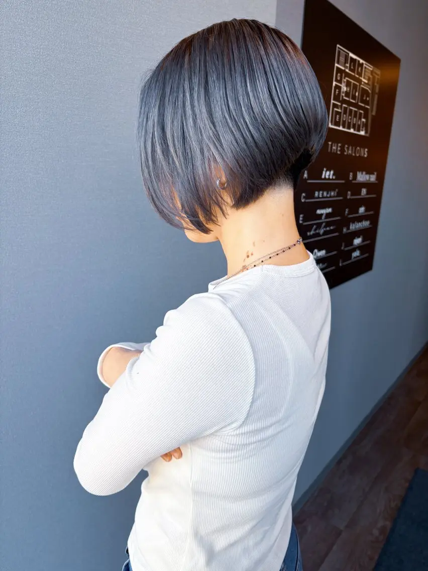ショート カラー ブリーチ 小顔カット カット ヘアカラー トリートメント 吉祥寺小顔×ショート 🍋宮本大輔🍋のヘアスタイル