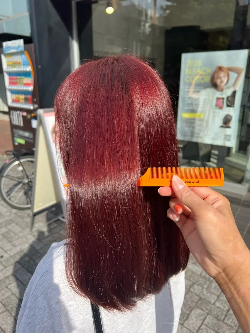 カラー ブリーチ カシス ダブルカラー ブリーチなしカラー ＊カラー・パーマ＊ 植松彩音のヘアスタイル