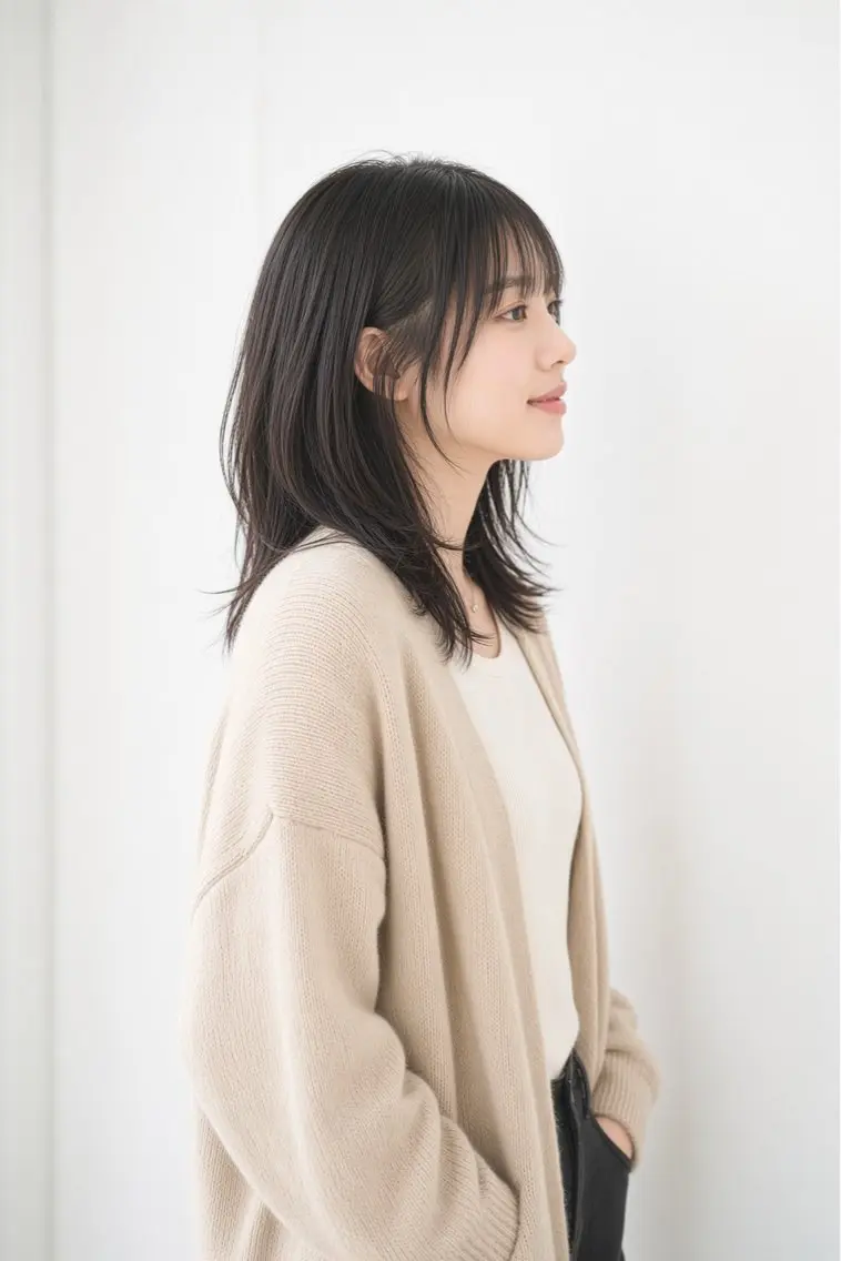 ミディアム くびれヘア 伸ばしかけ レイヤーカット 外ハネヘア カット ヘアカラー トリートメント 石沢 知康 丁寧カウンセリングのヘアスタイル