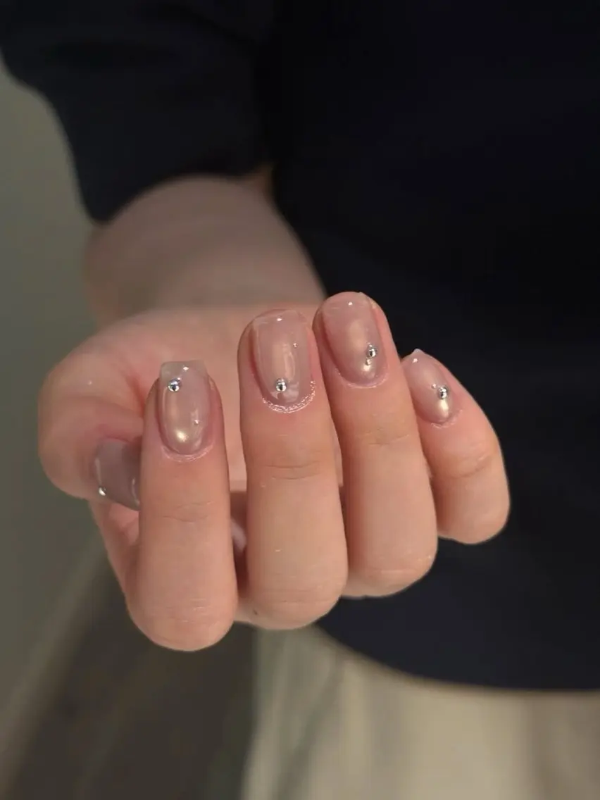 ネイル ボルドー ブラウン フレンチネイル マグネットネイル ニュアンスネイル ハンドネイル ANA.CHUO 本川越店舗のネイルデザイン